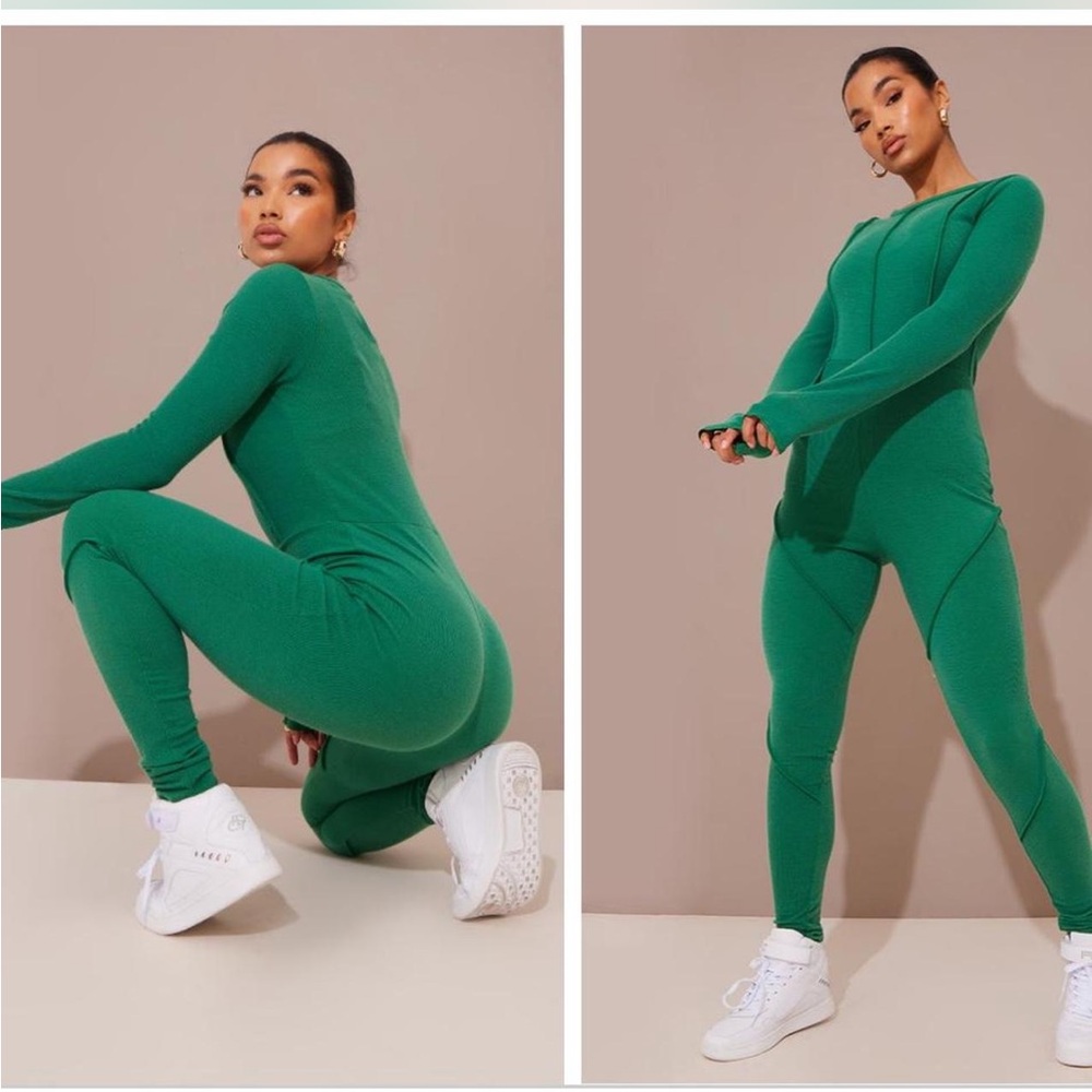 PrettyLittleThing Vibrant Green Jumpsuit